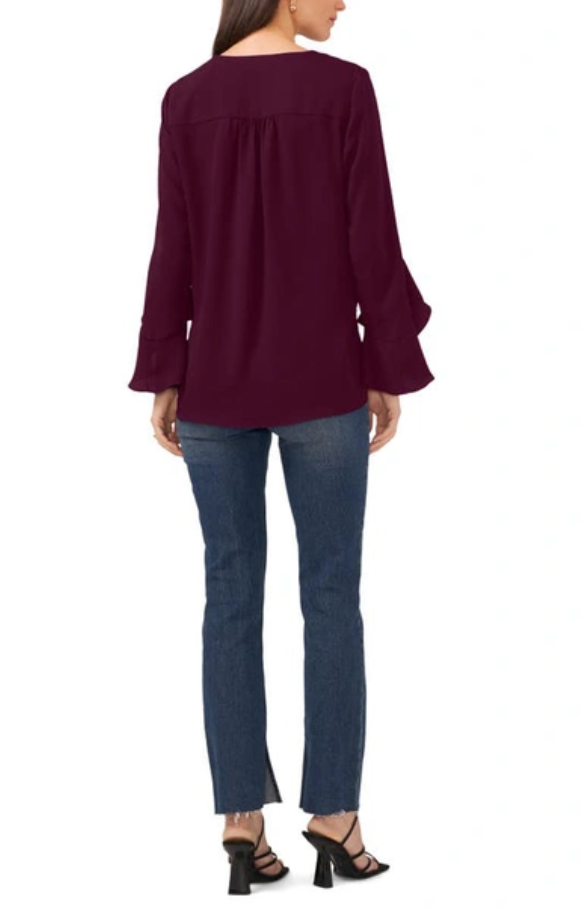 VINCE CAMUTO Flutter Sleeve Crossover Top