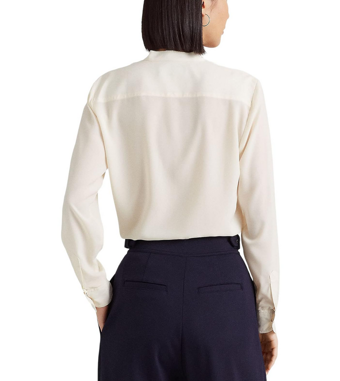LAUREN Ralph Lauren Crepe Tie-Neck Shirt