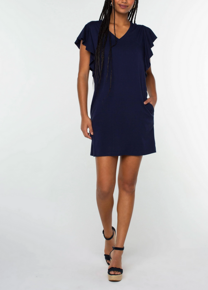 Liverpool Los Angeles Flutter Sleeve Dress