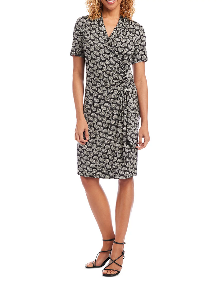 Karen Kane Cascade Faux Wrap Dress