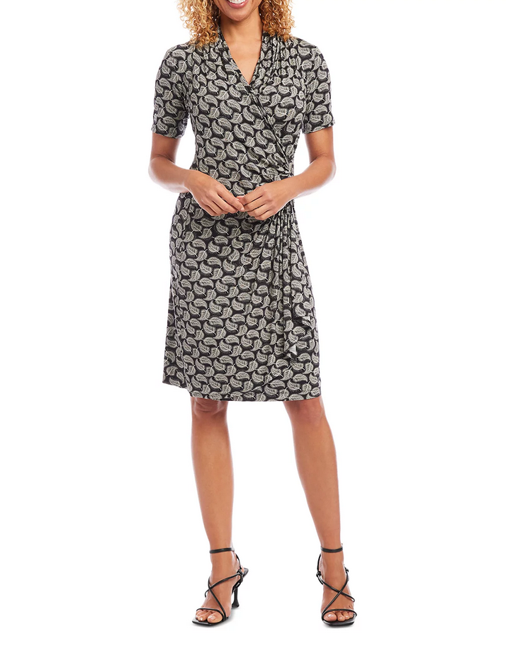 Karen Kane Cascade Faux Wrap Dress