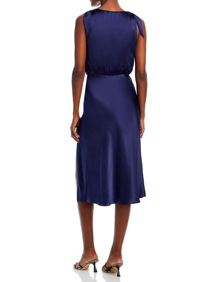 Amanda Uprichard Devi Silk Crossover Midi Dress