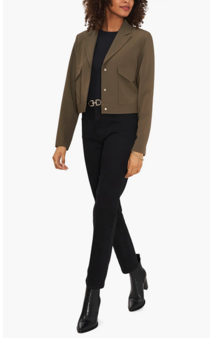 Vince Camuto Notched Collar Cropped Blazer