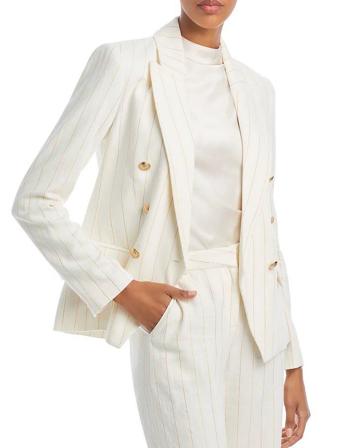 L'AGENCE Kenzie Striped Double Breasted Blazer