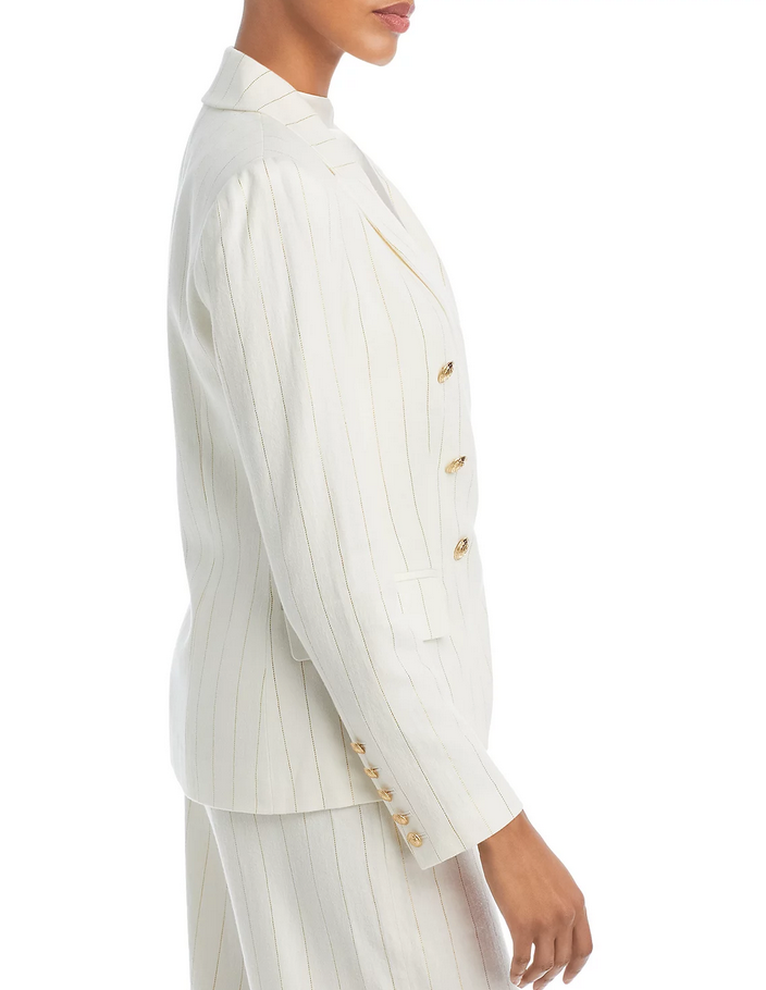 L'AGENCE Kenzie Striped Double Breasted Blazer
