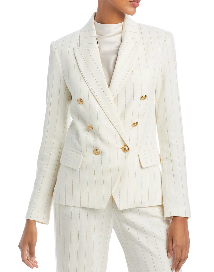 L'AGENCE Kenzie Striped Double Breasted Blazer