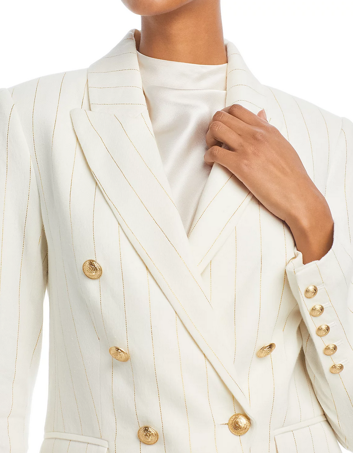 L'AGENCE Kenzie Striped Double Breasted Blazer