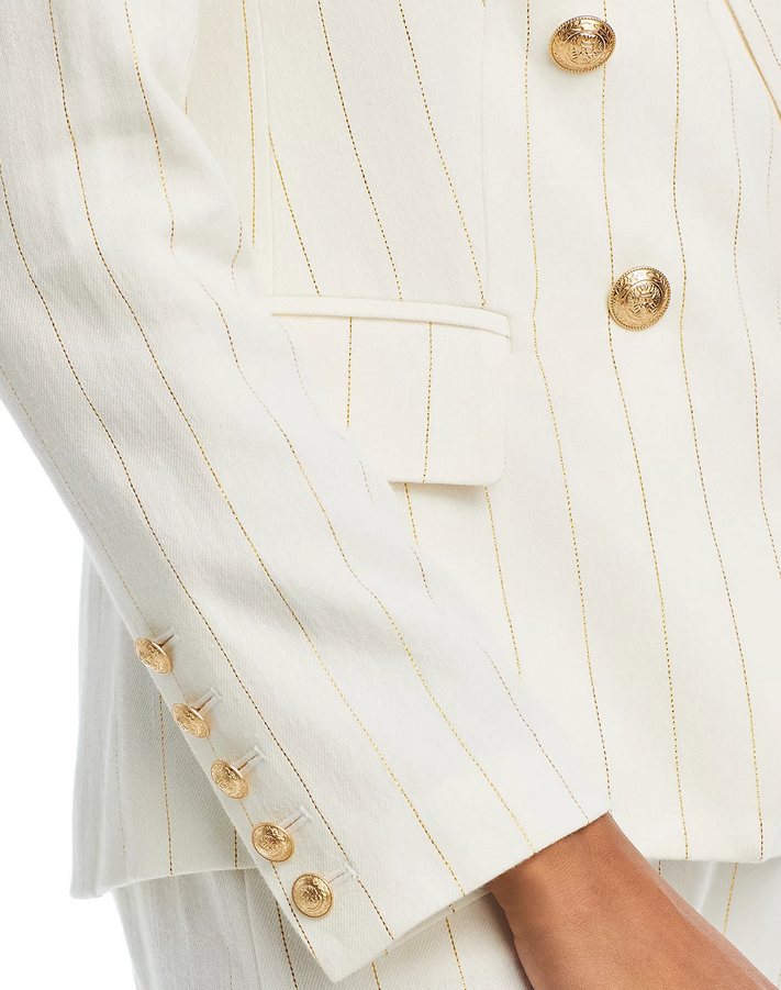 L'AGENCE Kenzie Striped Double Breasted Blazer