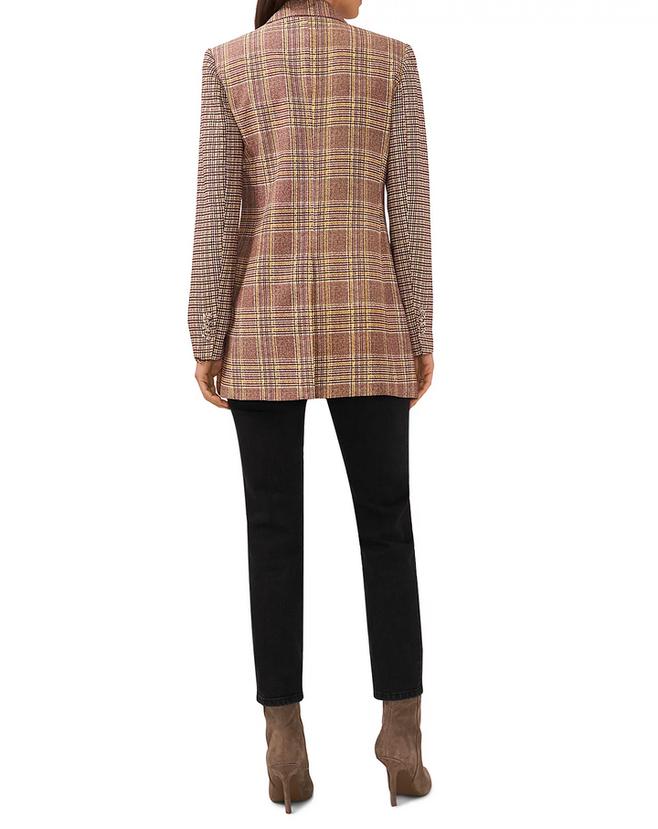 VINCE CAMUTO Plaid Double Breasted Blazer