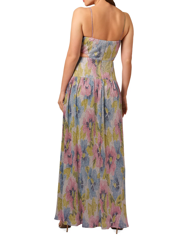 Liv Foster Printed Cutout Pleat Front Dress