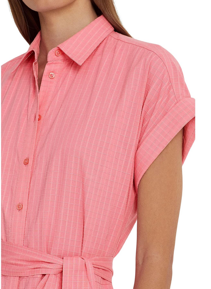 LAUREN RALPH LAUREN Gingham Belted Cotton Dress