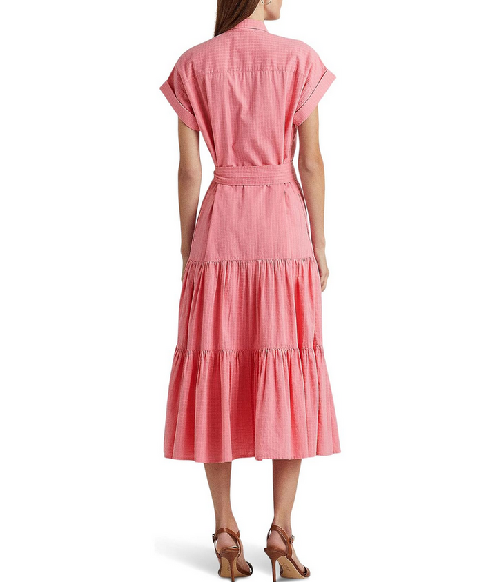 LAUREN RALPH LAUREN Gingham Belted Cotton Dress