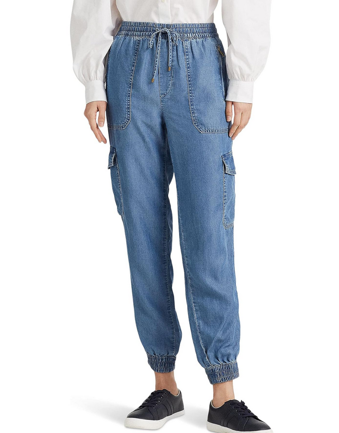LAUREN Ralph Lauren Chambray Cargo Ankle Pants