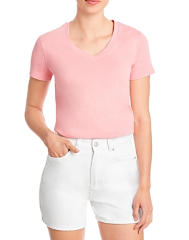 Three Dots Cotton V-Neck Tee