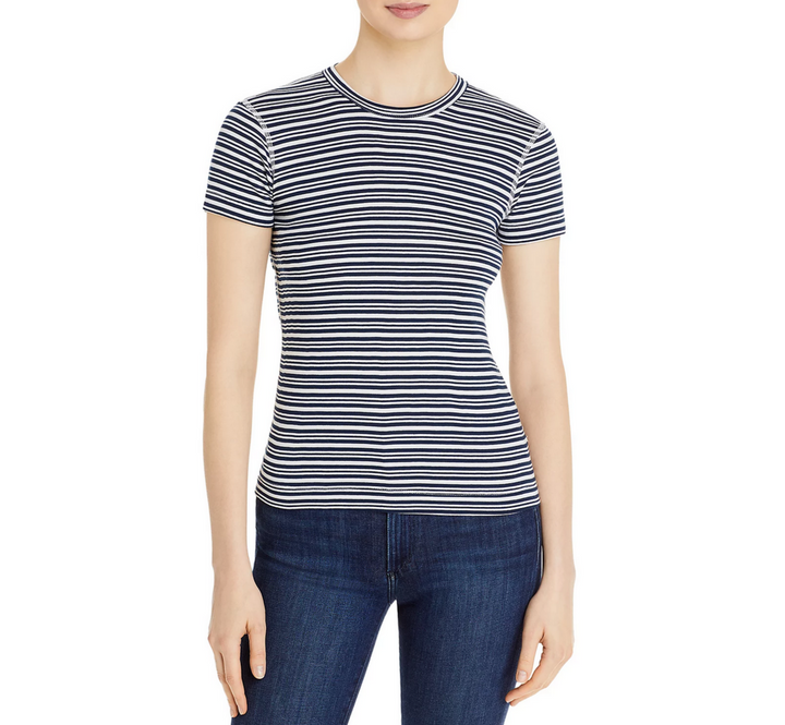 Three Dots Crewneck Striped Tee