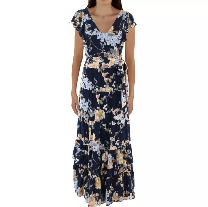 Ralph Lauren Jynlee Ruffled Long Evening Dress