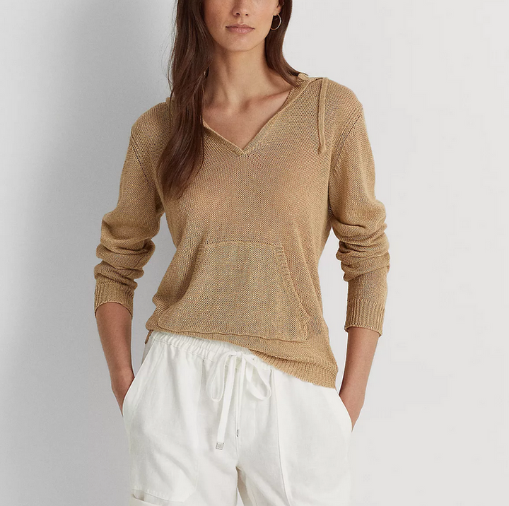 LAUREN RALPH LAUREN Linen Hoodie Sweater