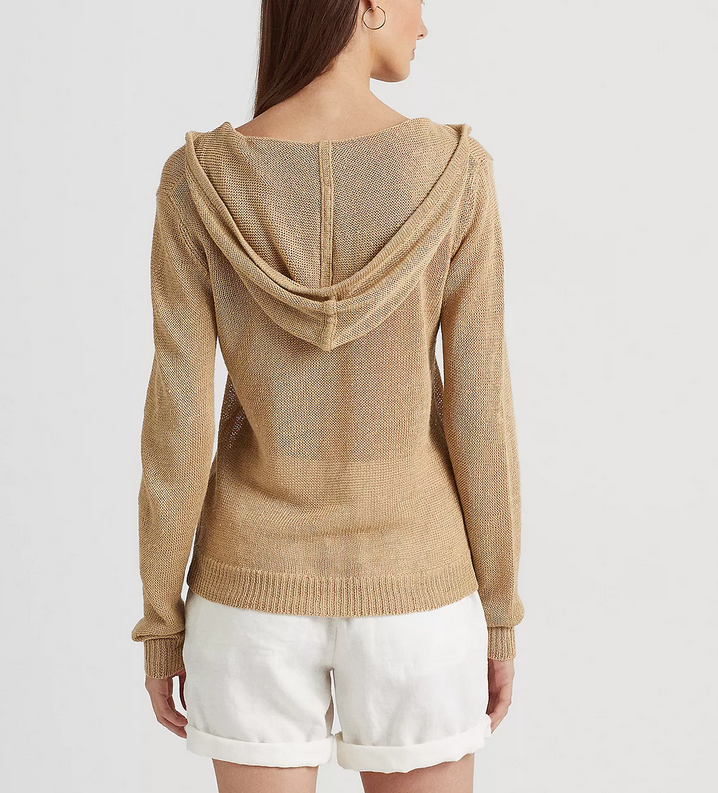 LAUREN RALPH LAUREN Linen Hoodie Sweater