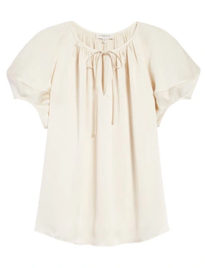 Lafayette 148 New York Pleat Neck Blouse