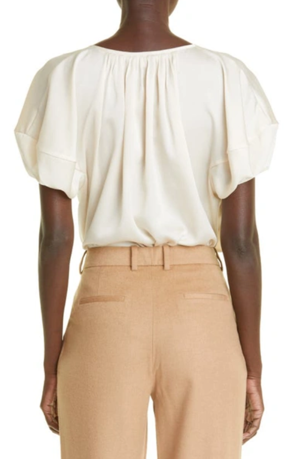 Lafayette 148 New York Pleat Neck Blouse