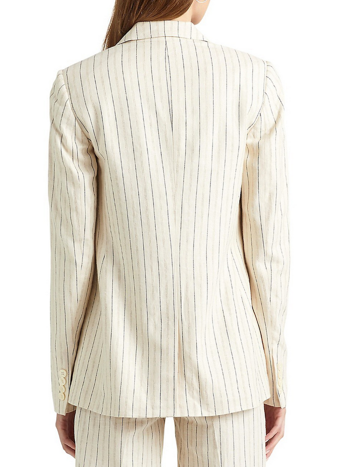 LAUREN RALPH LAUREN Striped Linen Blend Twill Blazer