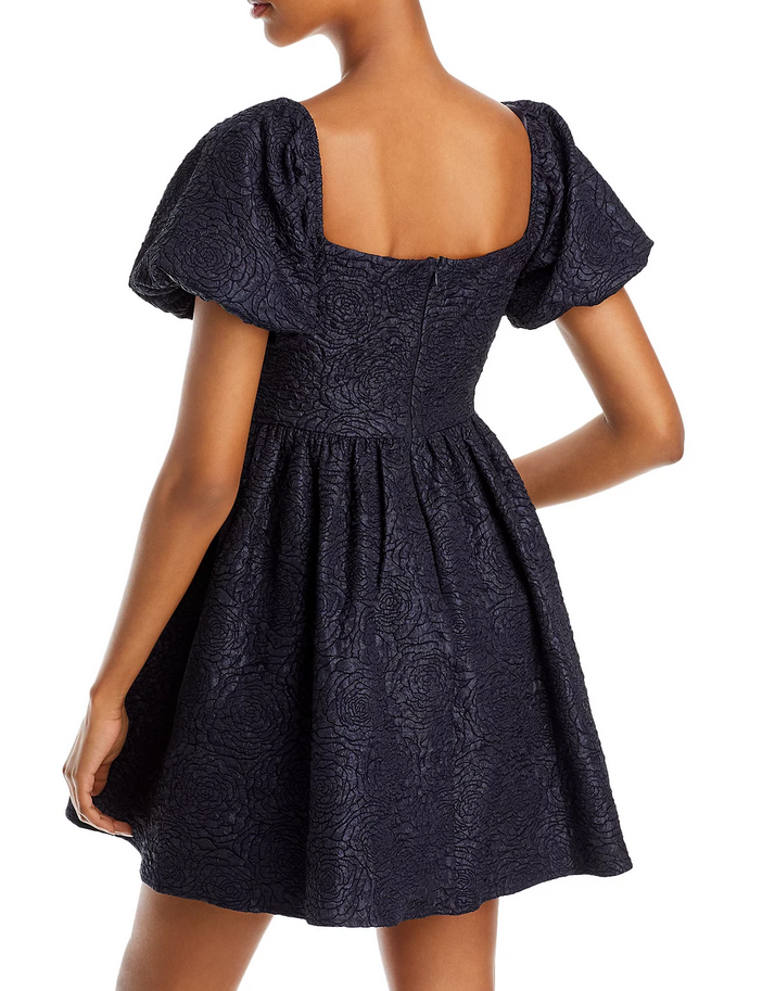 AQUA Floral Brocade Mini Dress