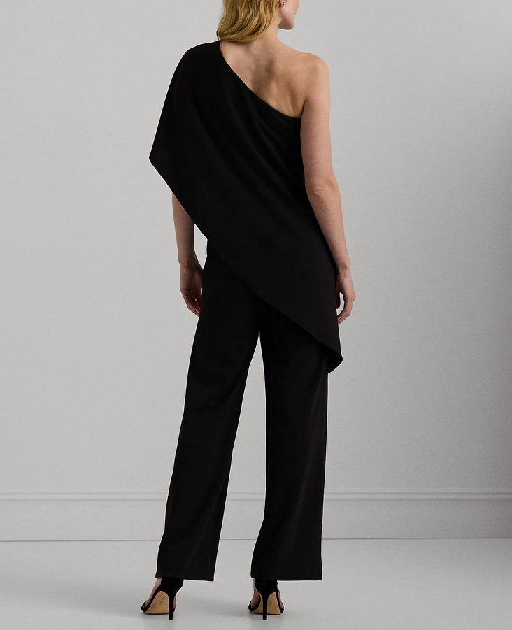 LAUREN RALPH LAUREN Cape Georgette One-Shoulder Jumpsuit