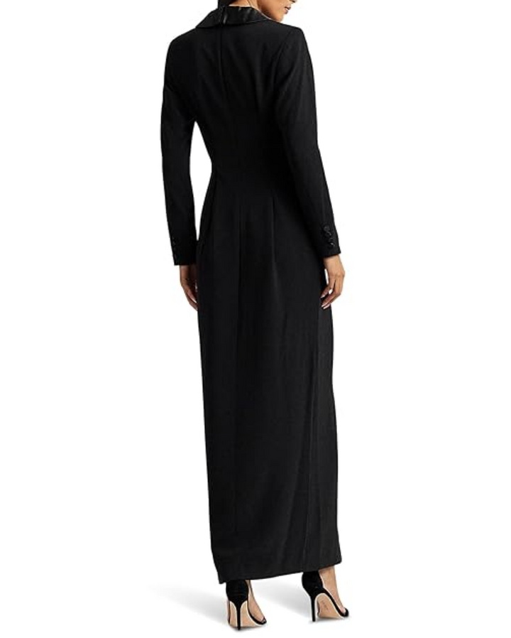 LAUREN RALPH LAUREN Crepe Long-Sleeve Gown