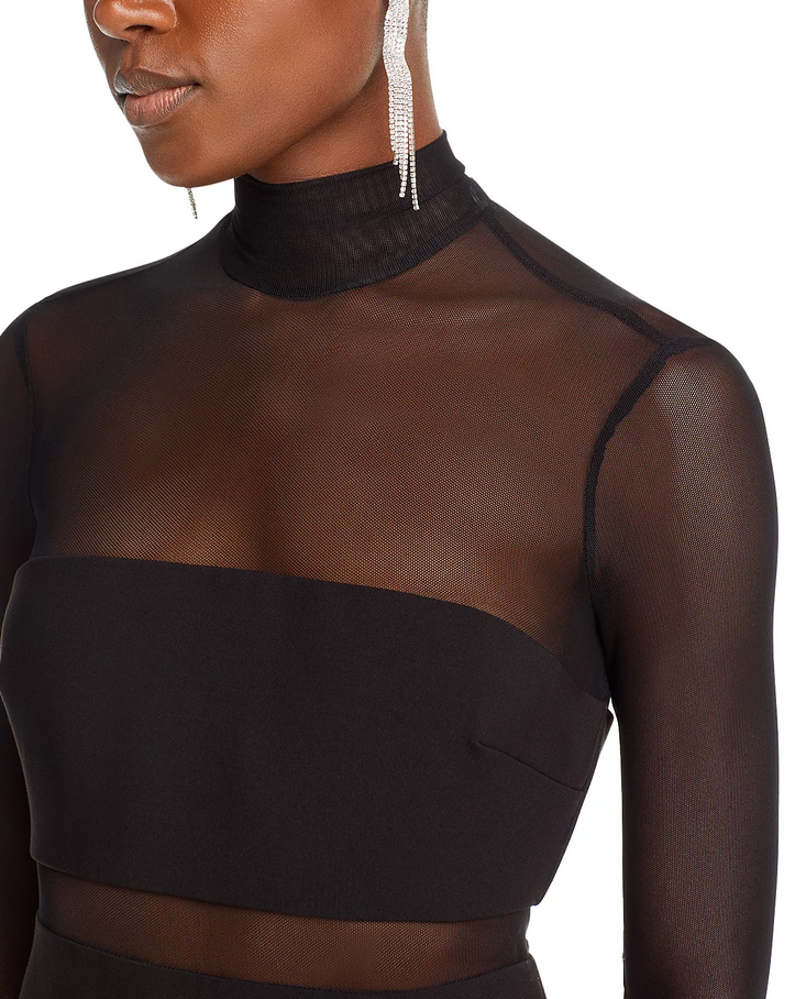 LIKELY Andie Mock Neck Illusion Gown