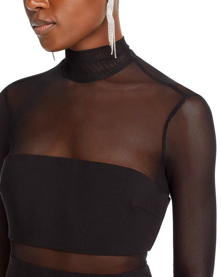 LIKELY Andie Mock Neck Illusion Gown