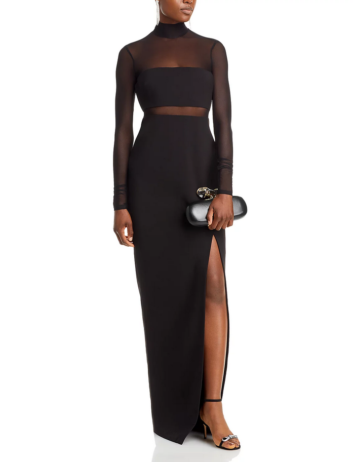 LIKELY Andie Mock Neck Illusion Gown