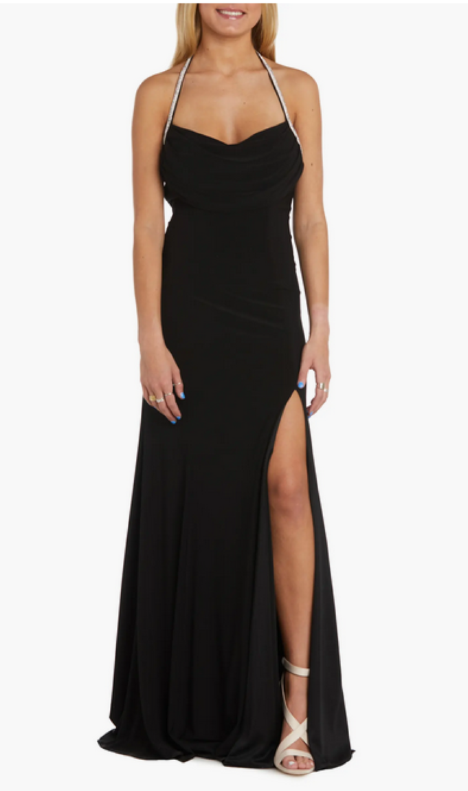 Morgan & Company Juniors' Embellished-Strap Jersey Gown