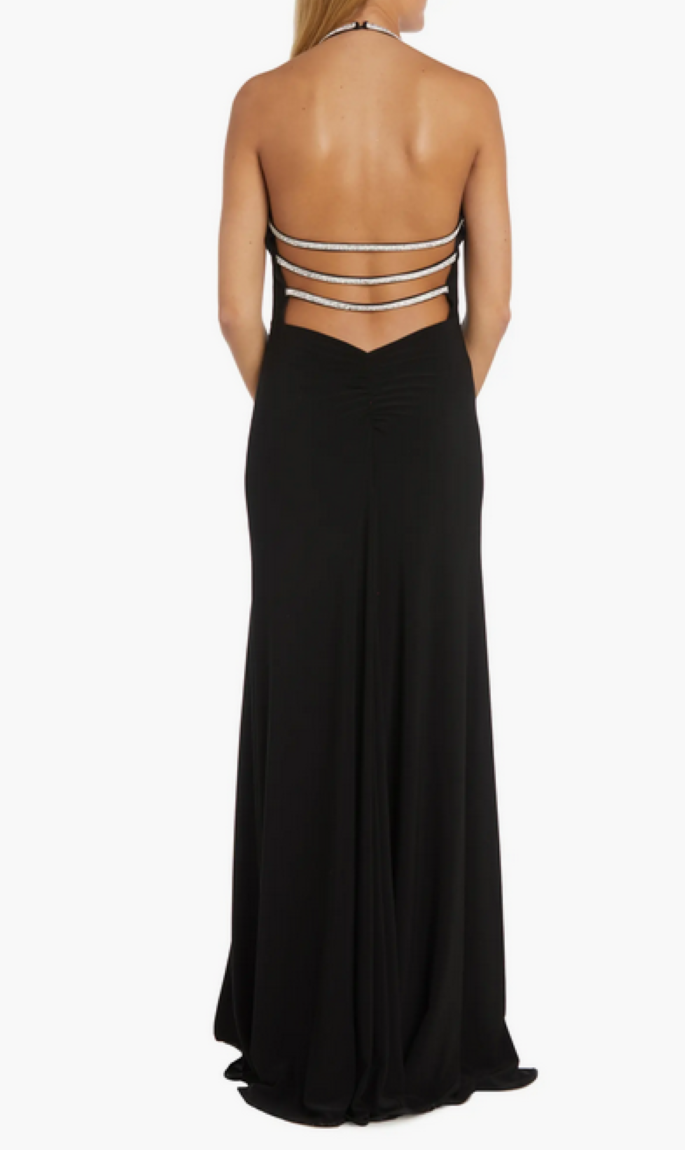 Morgan & Company Juniors' Embellished-Strap Jersey Gown