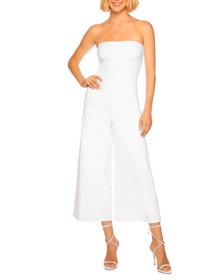 Susana Monaco Strapless Cropped Wide Leg Jumpsuit