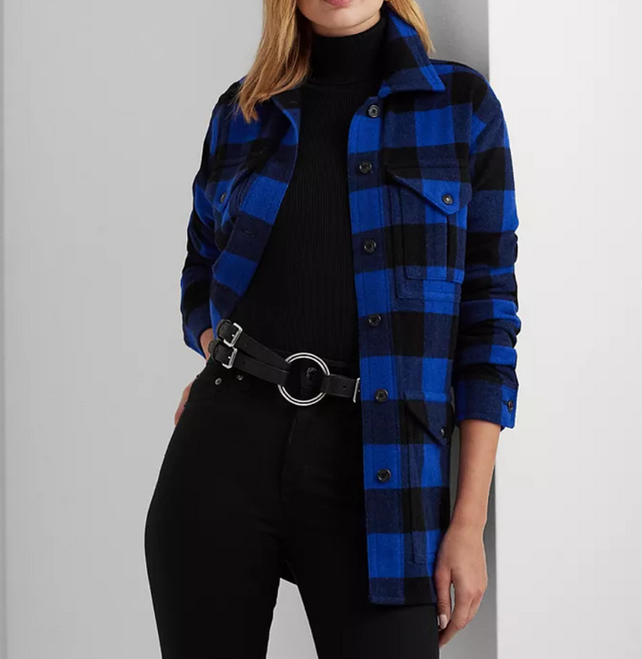 LAUREN RALPH LAUREN Buffalo Check Twill Shirt Jacket