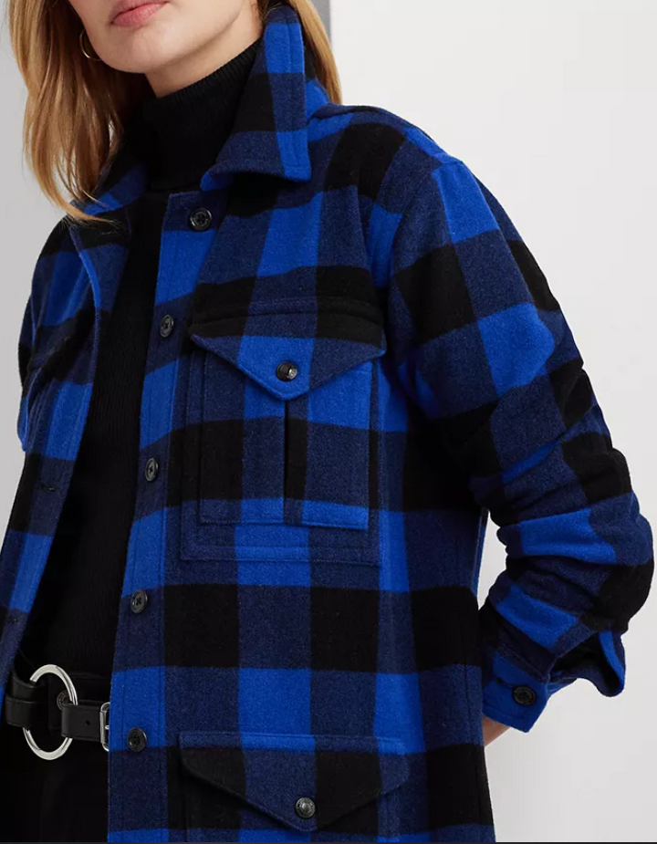 LAUREN RALPH LAUREN Buffalo Check Twill Shirt Jacket