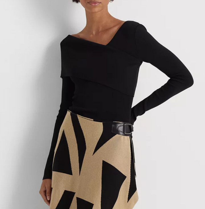 LAUREN RALPH LAUREN Asymmetrical Long-Sleeve Sweater
