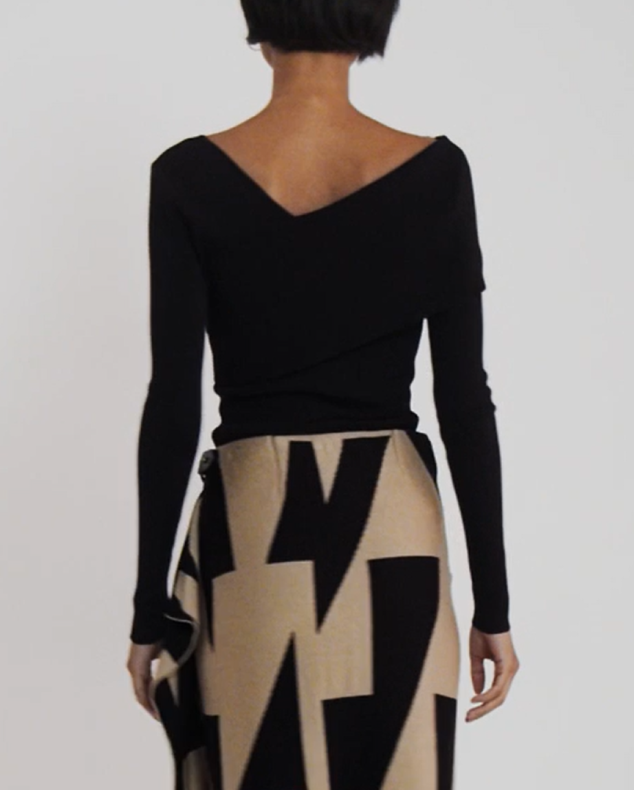 LAUREN RALPH LAUREN Asymmetrical Long-Sleeve Sweater