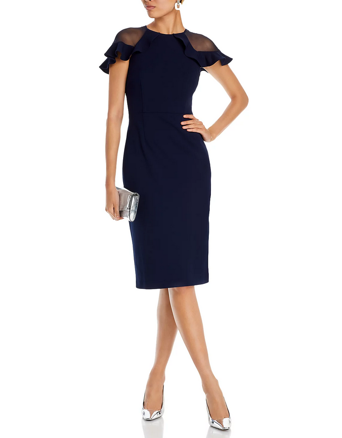 Eliza J Ruffle Sleeve Cocktail Dress