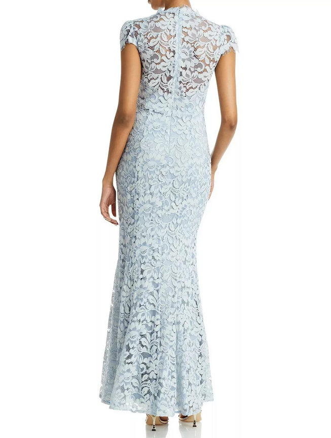 Eliza J Scalloped-Edge Lace Gown