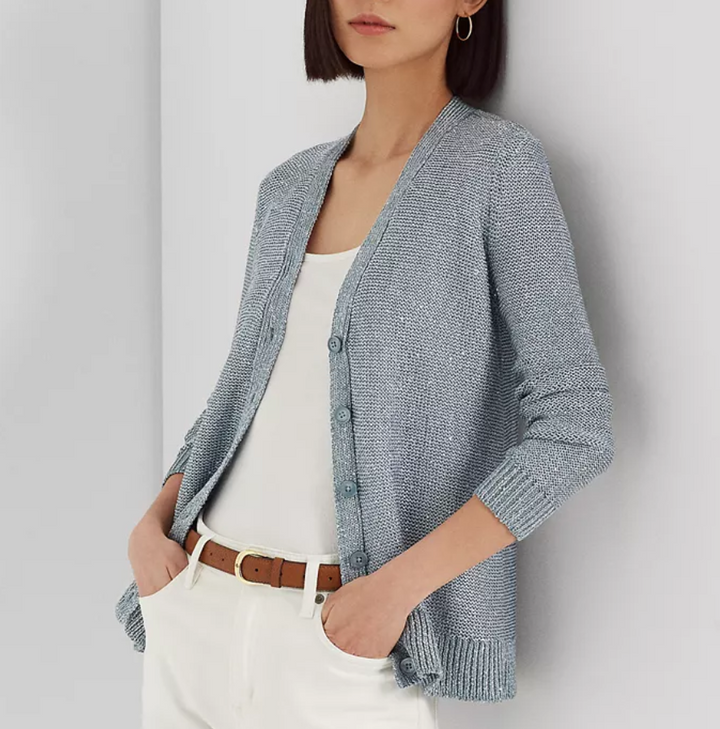 LAUREN RALPH LAUREN Sequined Linen-Blend Cardigan