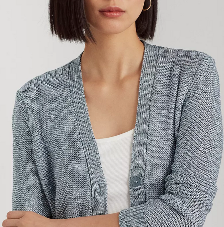 LAUREN RALPH LAUREN Sequined Linen-Blend Cardigan