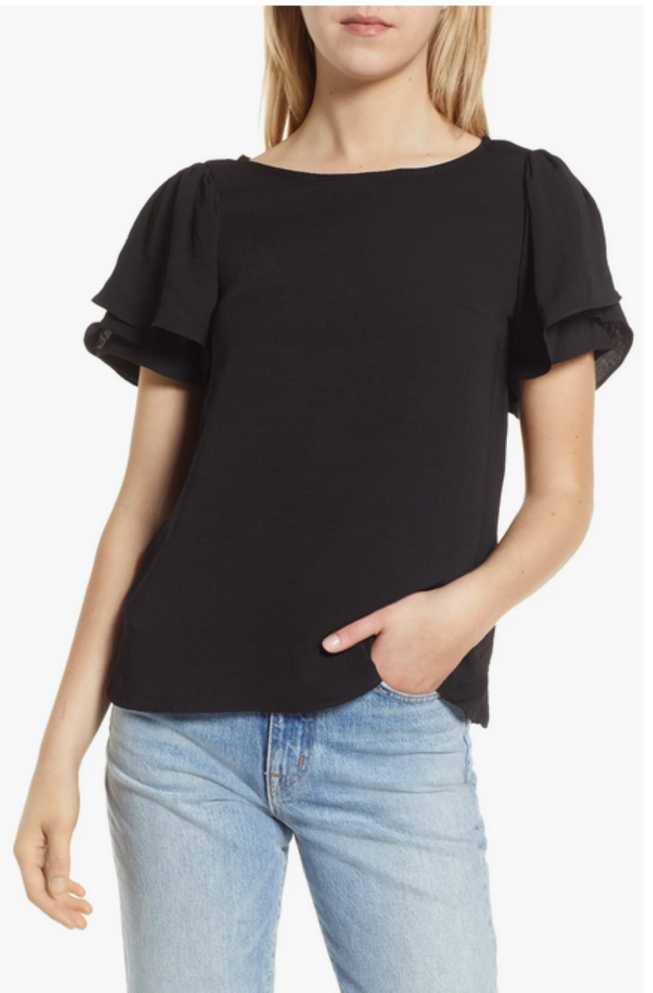 VINCE CAMUTO Tiered Sleeve Blouse