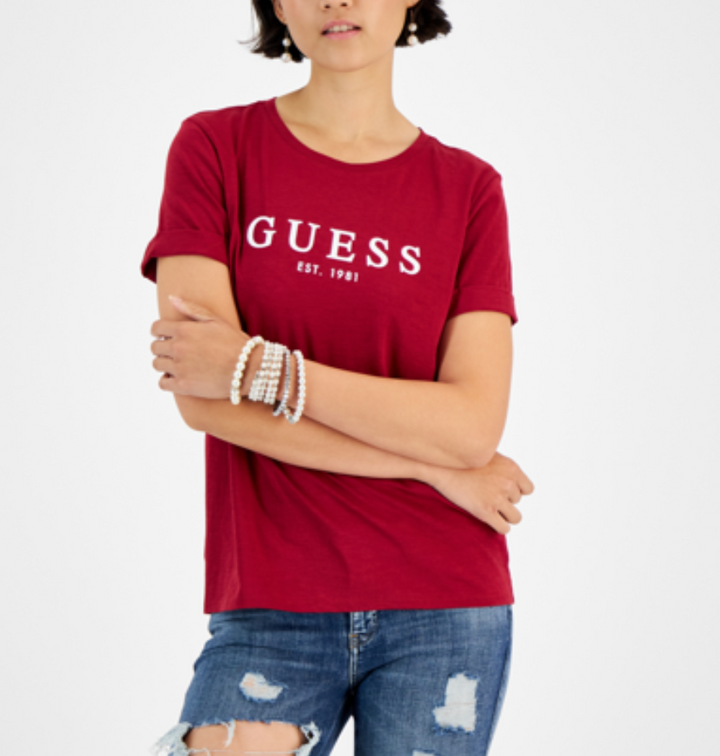 GUESS 1981 Cotton Roll-Cuff T-Shirt