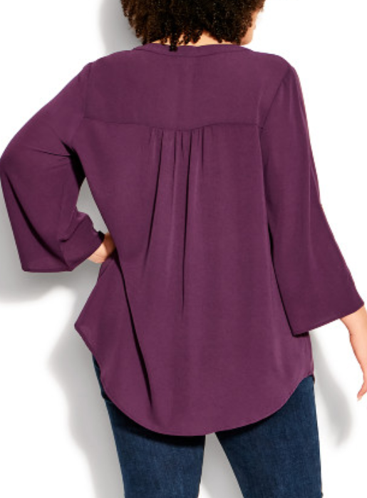 Evans Pleat Zip Plain Blouse