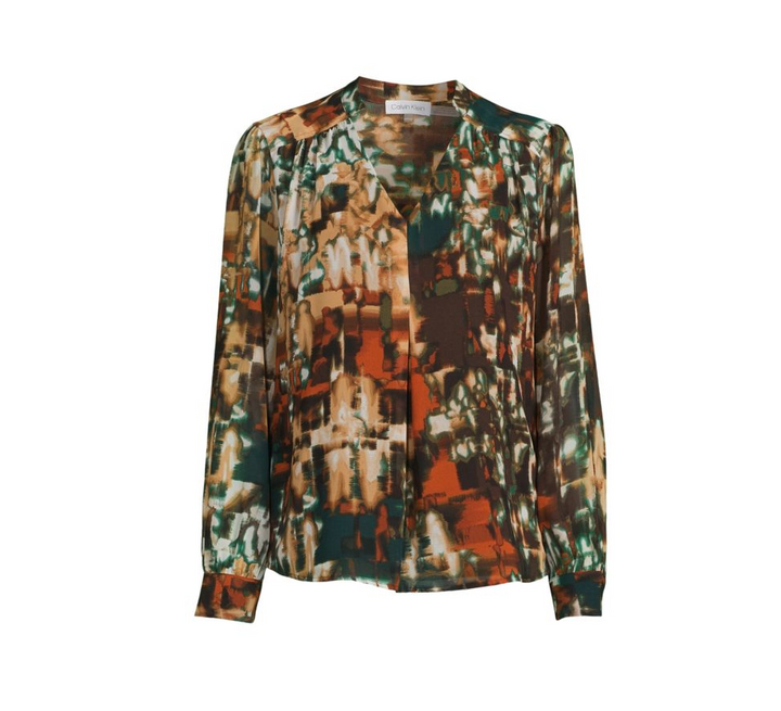 Calvin Klein Printed V-Neck Top