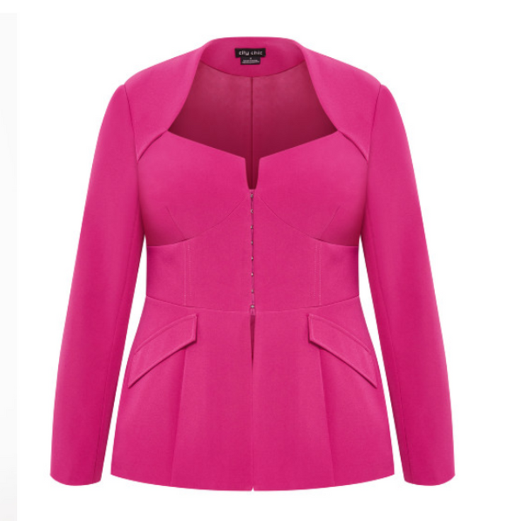 CITY CHIC Trendy Plus Size Sabine Long Sleeve Jacket