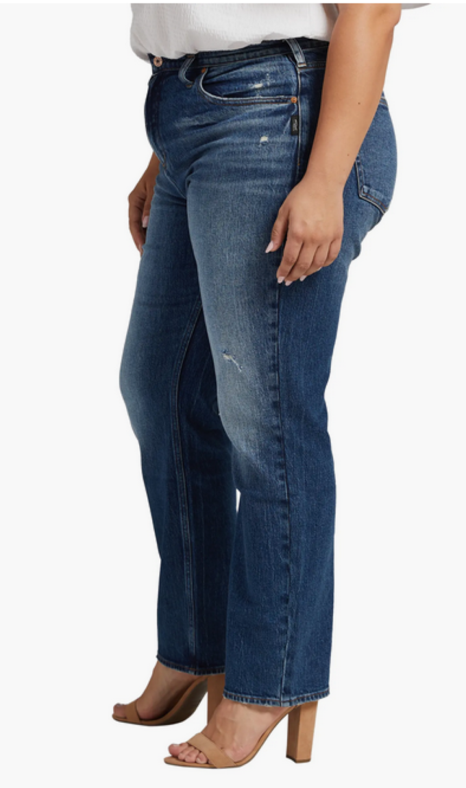 Silver Jeans Co. Plus Size Frisco High Rise Straight-Leg Jeans