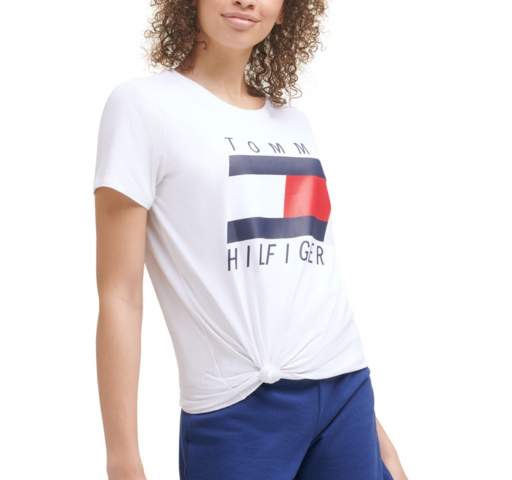 Tommy Hilfiger Sport Tie-Front Logo T-Shirt