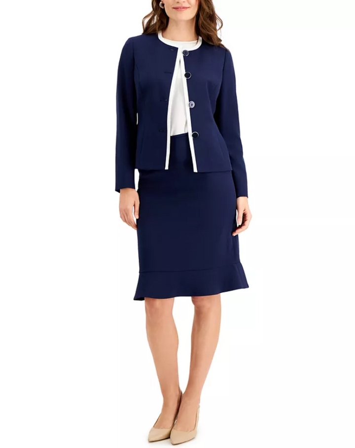 LE SUIT Petite Flared-Hem Skirt Suit